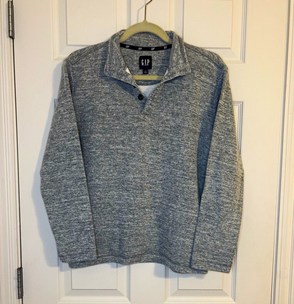 Gap Mens Collared Pullover Cotton Knit Logo Size S